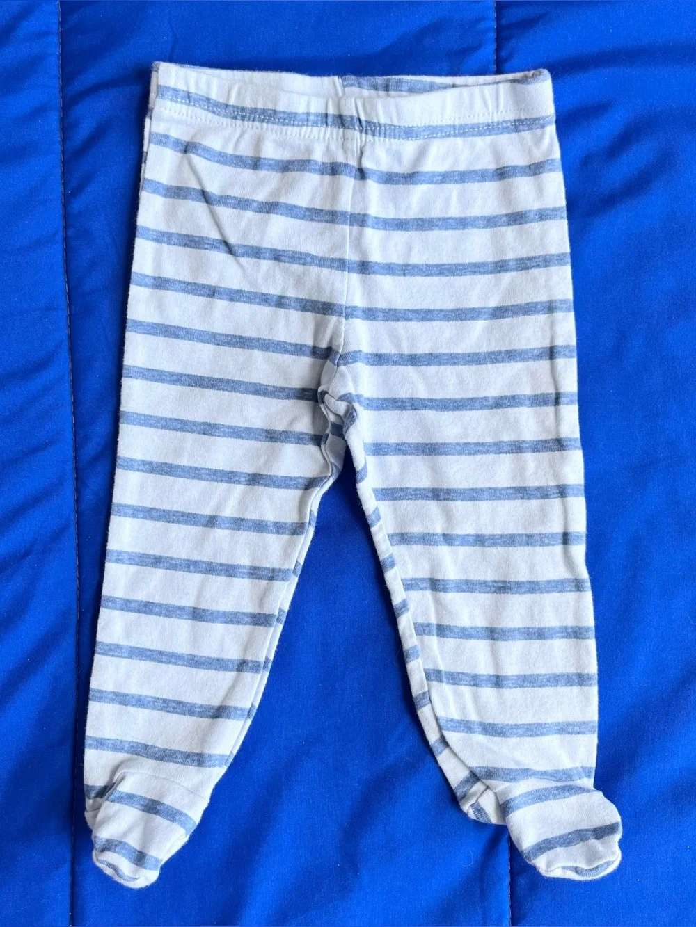 GERBER Organic Off-White Blue Bear Long Sleeve & Pant Outfit Set 3-6 Months